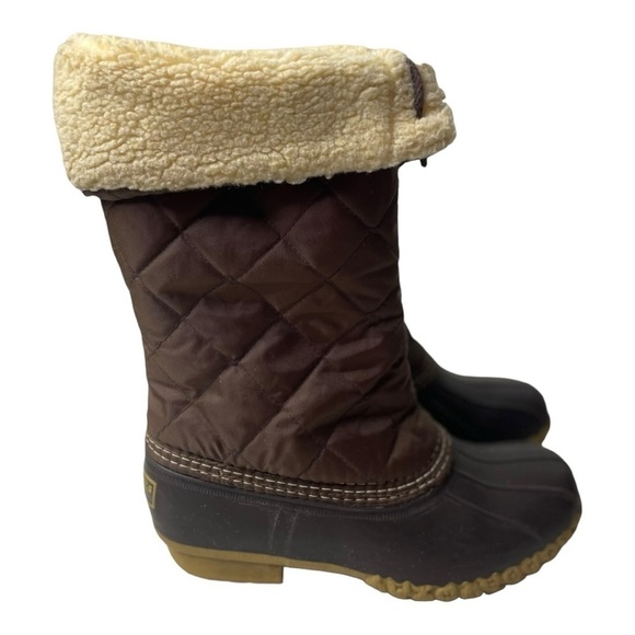 Vintage L.L. Bean Women’s Shearling Wool Lined Brown Winter Duck Boots - Picture 4 of 10